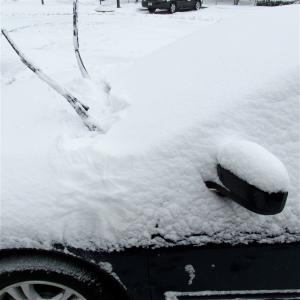 DIFFICULT TO IDENTIFY MY OWN CAR, UNDERNEATH THE SNOW